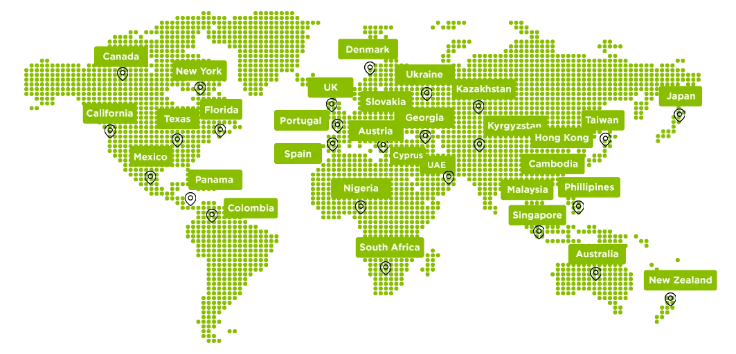 map showing Cryolink's trusted regional cryo-shipper services across Australia and internationally